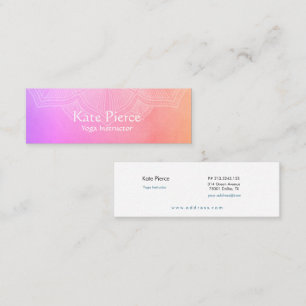 Fidelidade Roxo e Laranja Mandala Mini Cartão de visita