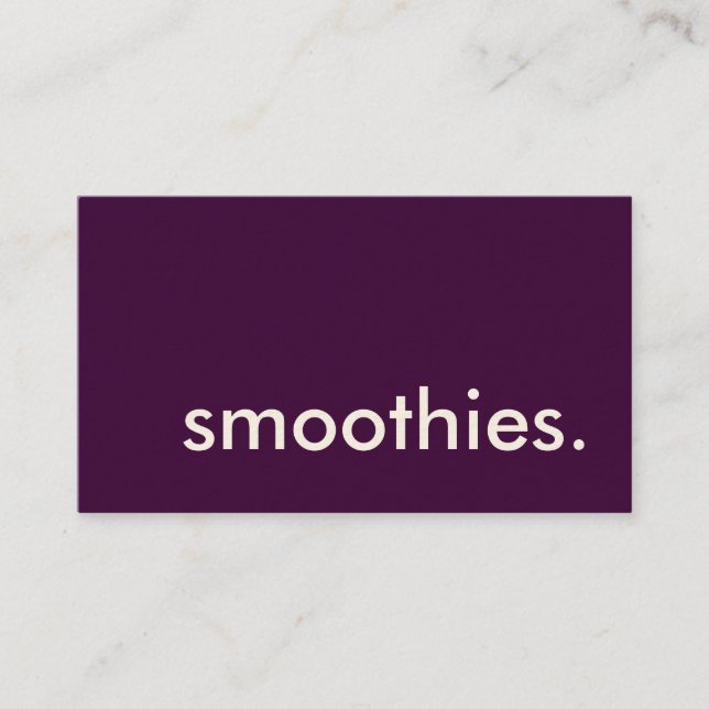 Fidelidade smoothies. cartão de perfurador da lealdade (Frente)