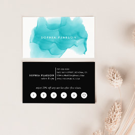 Fidelidade Turquoise Moderna Watercolor Blot | Cartão de fide