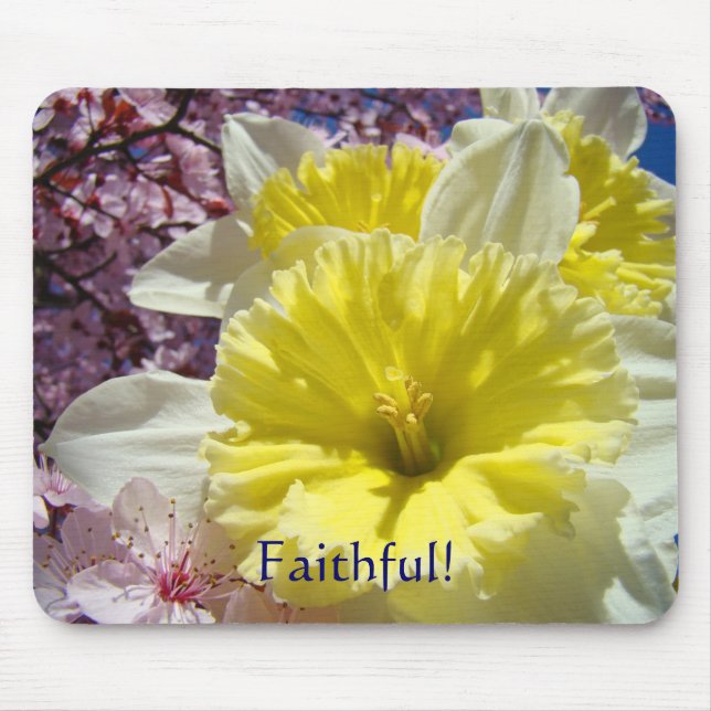 Fiel! presentes mousepad Flores Narciso Amarelo (Frente)