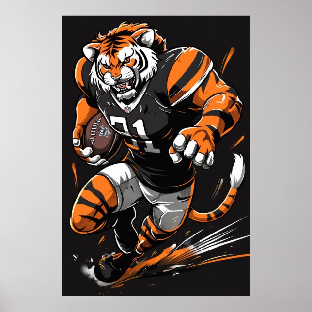 Fierce Bengal Tiger Mascot Poster (Frente)