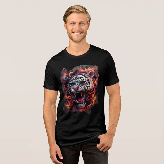 Fierce Flaming Tiger Art Print (Frente Completa)