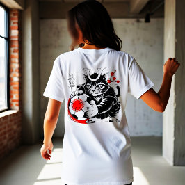 Fierce Samurai Cat Soccer Japanese Warrior Sports