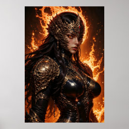 Fiery Amazon Warrior Poster