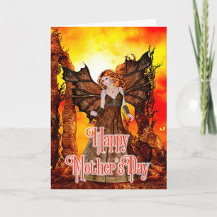 Fiery Fantasy Faerie - Cartão de Dia de as mães
