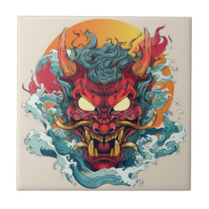 Fiery Hannya Japonês Mask