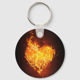 fiery Love Button Chaveiro