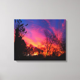 Fiery Night Sky Canvas