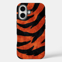 Fiery Orange & Black Tiger Strike Capa de telefone