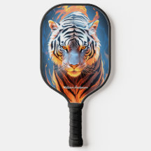 Fiery Tiger Laranja e Azul Brilhando Estilo Legal