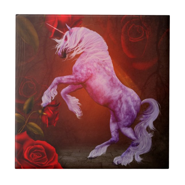 Fiery Unicorn Cavalo E Rosa Animal (Frente)