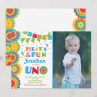 Fiesta Birthday Convite Fiesta Diversão Uno