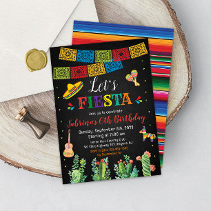 Fiesta Birthday - Convite Mexicano A Cactus Pensav