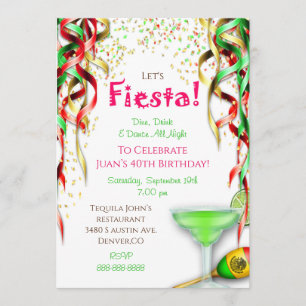 Fiesta Birthday - Convite Mexicano Confetti Fiesta