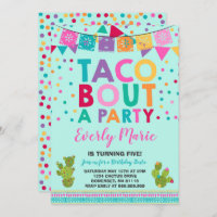 Fiesta Birthday - Convite Taco Para Festa
