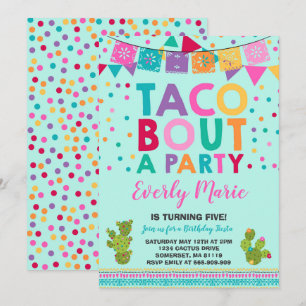 Fiesta Birthday - Convite Taco Para Festa