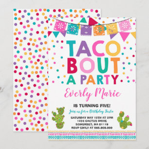 Fiesta Birthday - Convite Taco Para Festa
