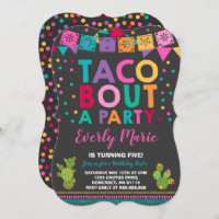 Fiesta Birthday - Convite Taco Para Festa