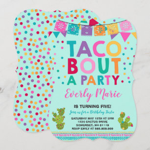 Fiesta Birthday - Convite Taco Para Festa