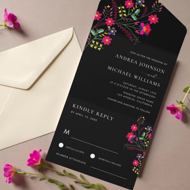 Fiesta Folk Mexicano Flores Coloridas Casamento RS (Criador carregado)