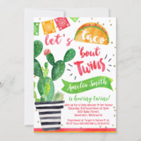 Fiesta Lets Taco Bout Twins Chá de fraldas Convite