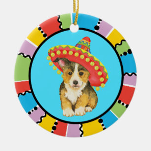 Fiesta Pembroke Welsh Corgi - Ornamento Cerâmico