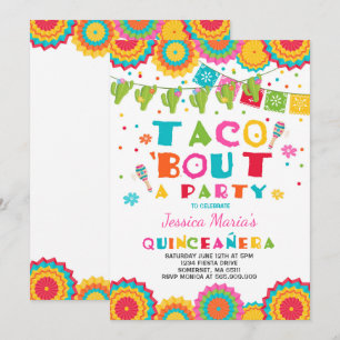 Fiesta Quinceanera Convite Taco Bout Festa