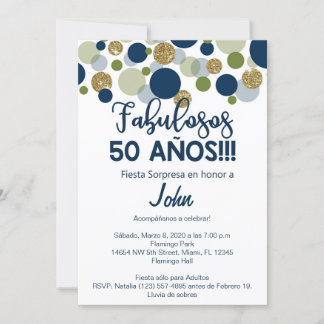 Fiesta sorpresa, convite de aniversário masculino.