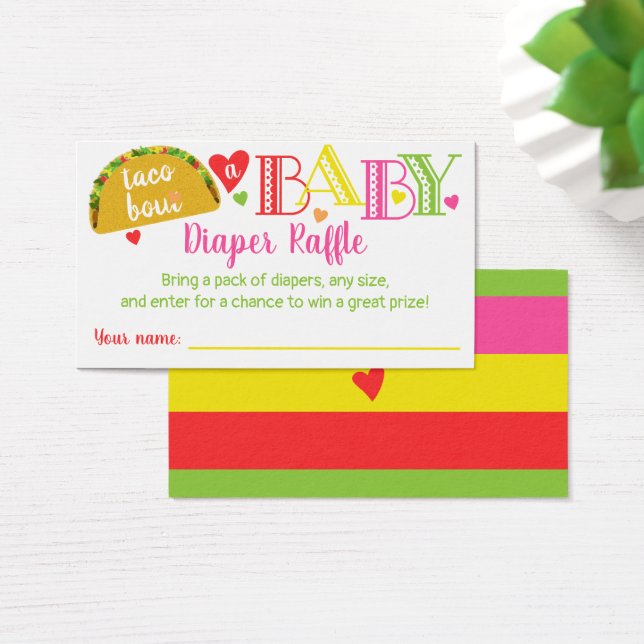 Fiesta Taco Baby Girl Fralda Raffle Card (Mesa)