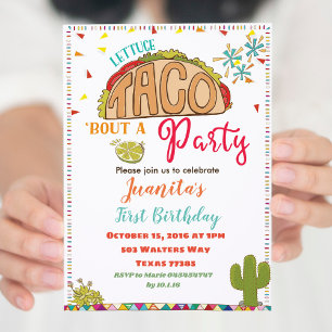 Fiesta Taco Birthday - Convite neutro de gênero