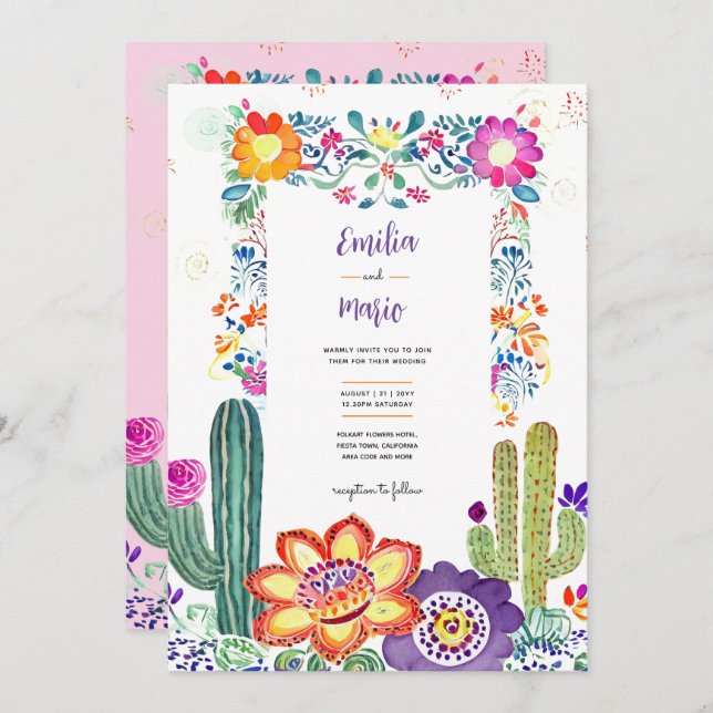 FIESTA WEDDING - Folkart Flowers Modern (Frente/Verso)