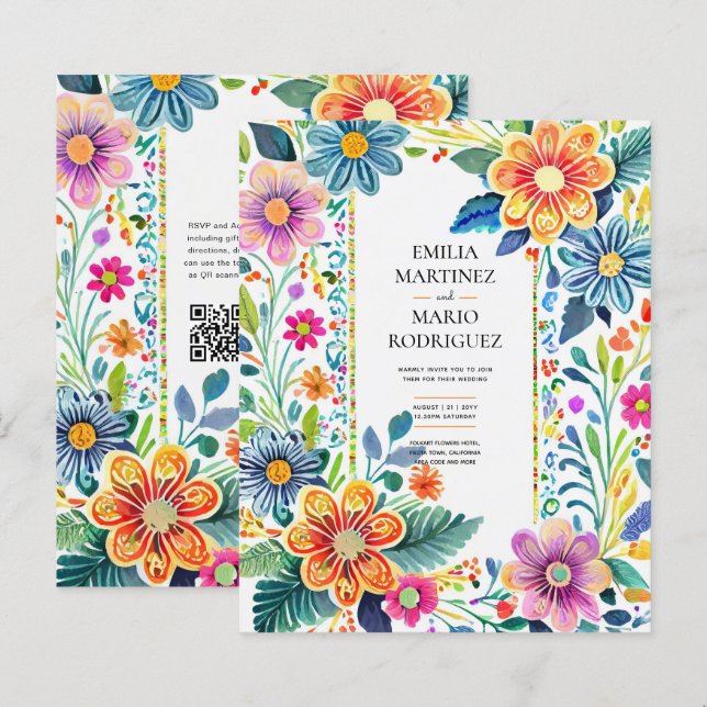 FIESTA WEDDING - Folkart Flowers Modern (Frente/Verso)