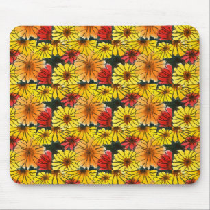"Fiesty 3" floral telhou o teste padrão Mousepad