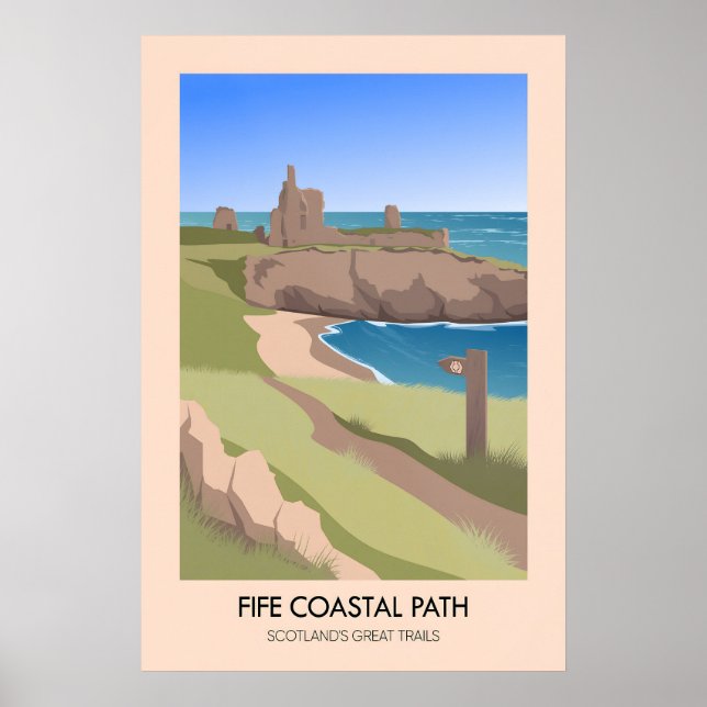Fife Coastal Path Scotlands Great Trails Poster (Frente)