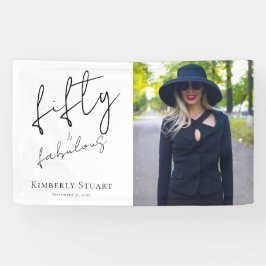 Fifty and Fabulous Bold Photo 50th Birthday Party