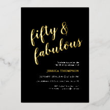 Fifty and Fabulous Gold Script 50th Birthday