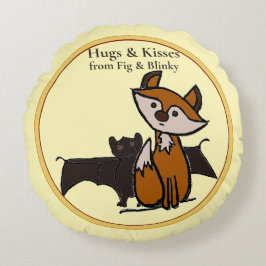 Fig & Blinky Abraços e Beijos Almofada Redonda ama