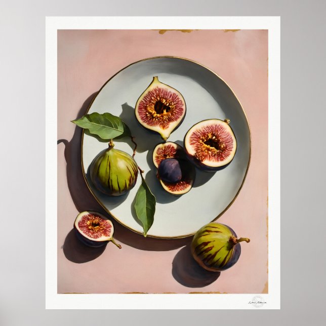 Fig Still Life on Plate Poster (Frente)