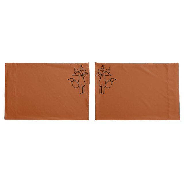 Fig the Fox outlined Pillow case set (Verso - conjunto)