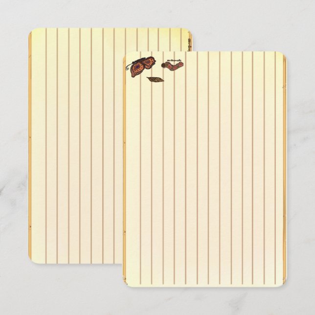 Figdewdrop caterpillar butterfly recipe notecards (Frente/Verso)