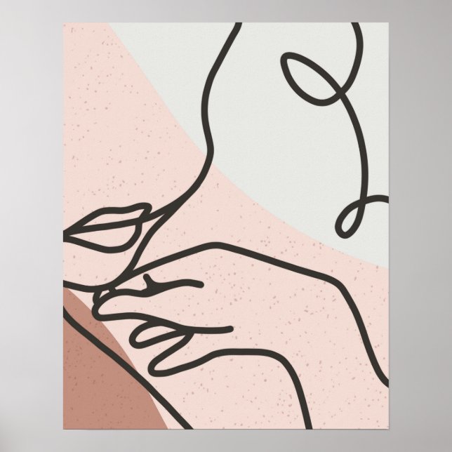 Figura 1 feminina Desenho Abstrato Impressão (Frente)