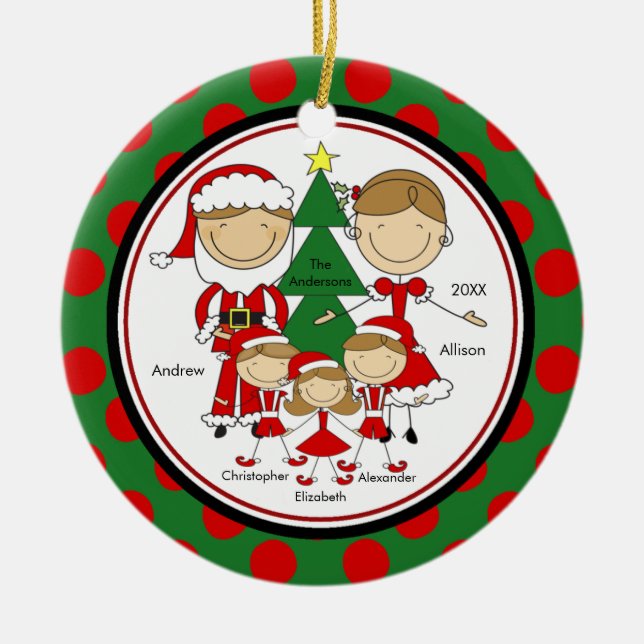 Figura bonito família da vara dos enfeites de (Frente)