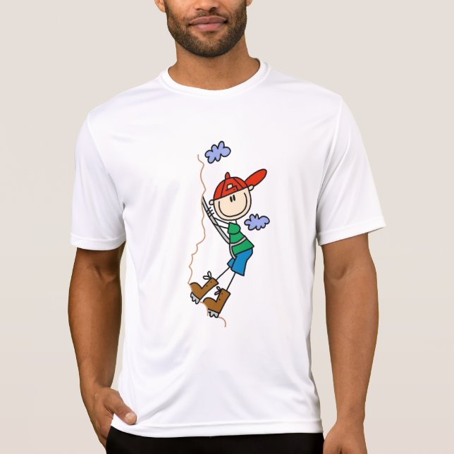 Figura camiseta e presentes da vara do alpinismo (Frente)