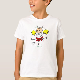 Figura camiseta e presentes da vara do cheerleader