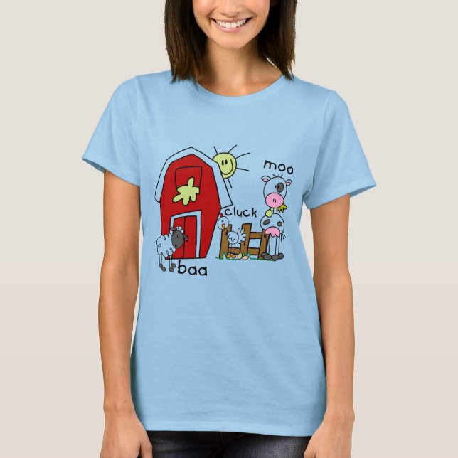 Figura camiseta e presentes da vara dos animais de (Frente)