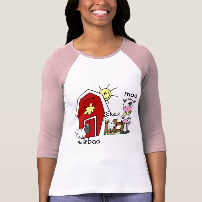 Figura camiseta e presentes da vara dos animais de (Frente)