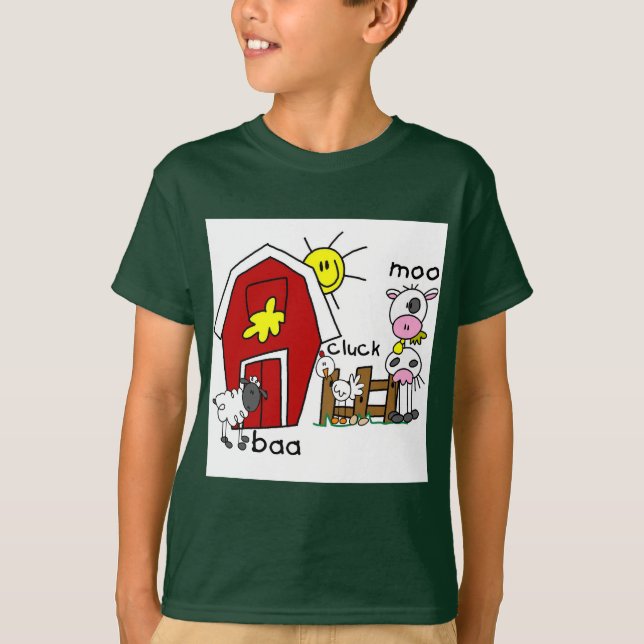 Figura camiseta e presentes da vara dos animais de (Frente)