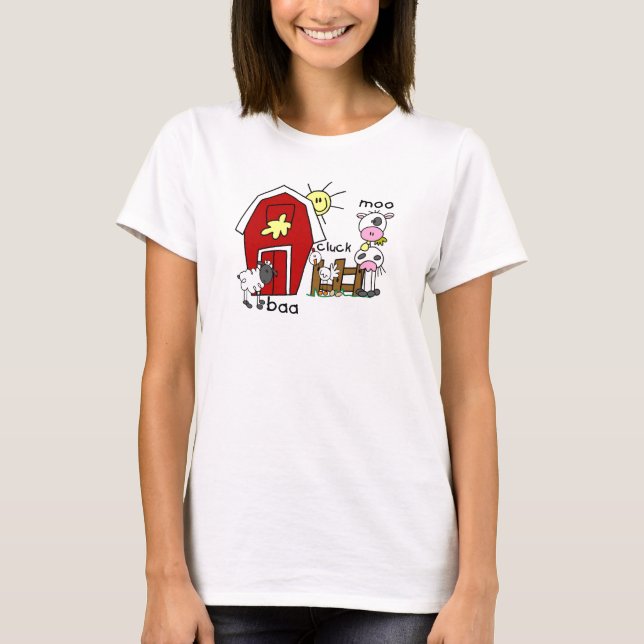 Figura camiseta e presentes da vara dos animais de (Frente)
