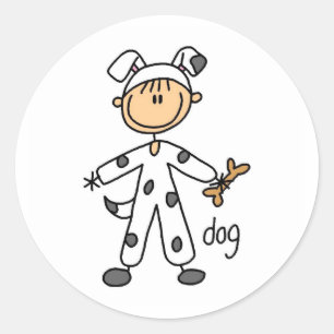 Figura da vara na etiqueta do terno do cão