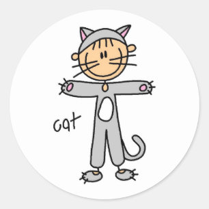 Figura da vara na etiqueta do terno do gato